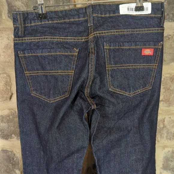 Dickies Crafted For Women Relaxed Fit Dark Wash Structured Jeans Size 2 Workwear - Picture 6 of 14
